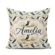 Custom Name Cute Puffin Birds Watercolor Seamless Pattern Nature Square Filled Cushion Throw Pillow Sofa Bed Home Decor Zip Washable UK Made