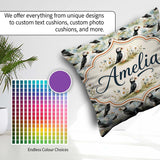 Custom Name Cute Puffin Birds Watercolor Seamless Pattern Nature Square Filled Cushion Throw Pillow Sofa Bed Home Decor Zip Washable UK Made