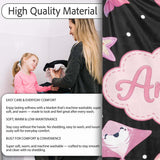 Cute Pink Dolphins and Starfish Seamless Ocean Pattern Light Grey  Personalised Custom Name Super Soft Fleece Blanket Bed Sofa Throw
