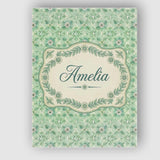 Personalised Name Elegant Green Floral Custom  Unique Gift Idea Modern Room Accent Canvas Wall Art Print Decor Picture Ready to Hang