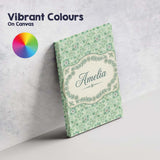 Personalised Name Elegant Green Floral Custom  Unique Gift Idea Modern Room Accent Canvas Wall Art Print Decor Picture Ready to Hang