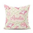Custom Name Abstract Green Watercolor Diamond Lattice Background Square Filled Cushion Throw Pillow Sofa Bed Home Decor Zip Washable UK Made