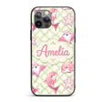 Abstract Green Watercolor Diamond Lattice Soft Custom Name Protective Phone Case Mobile Cover Durable Everyday Smartphone Shock Resistant