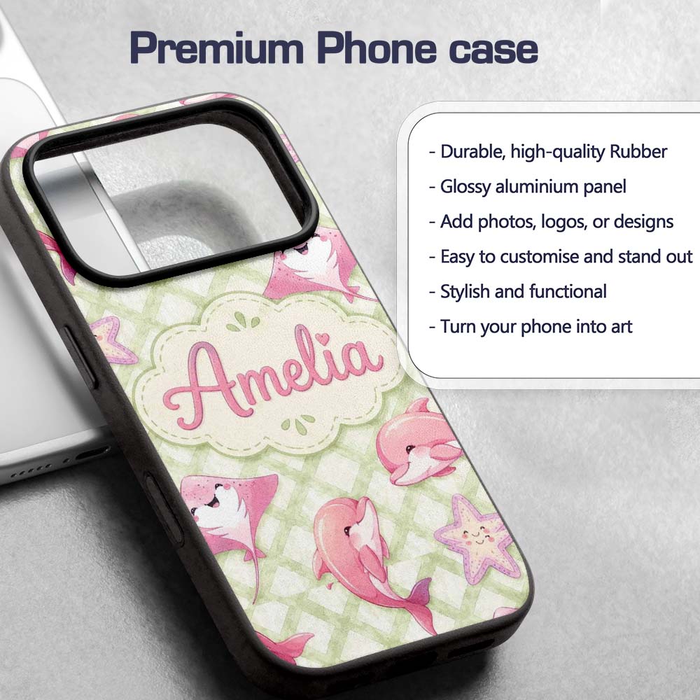 Abstract Green Watercolor Diamond Lattice Soft Custom Name Protective Phone Case Mobile Cover Durable Everyday Smartphone Shock Resistant