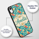 Popcorn Buckets and Kernels Fun Snack Seamless Custom Name Protective Phone Case Mobile Cover Durable Everyday Smartphone Shock Resistant