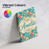 Personalised Name Popcorn Buckets and Custom Modern Room Accent Creative Decorator Style Canvas Wall Art Print Decor Picture Ready to Hang