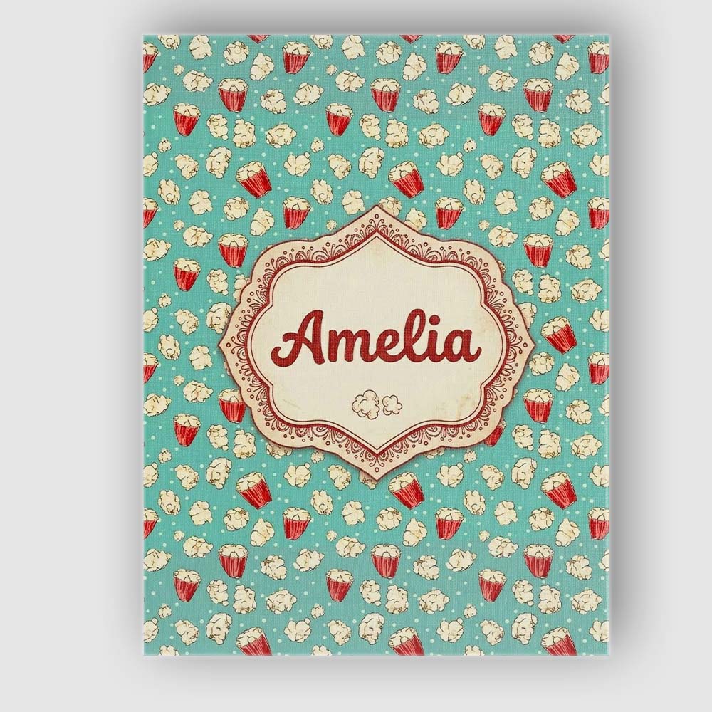 Personalised Name Popcorn Buckets and Custom Modern Room Accent Creative Decorator Style Canvas Wall Art Print Decor Picture Ready to Hang