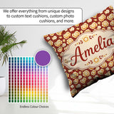 Custom Name Butter Popcorn Bursts on Red Dot Background Seamless Square Filled Cushion Throw Pillow Sofa Bed Home Decor Zip Washable UK Made