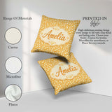 Custom Name Butter Popcorn Pieces on Warm Yellow Background Food Square Filled Cushion Throw Pillow Sofa Bed Home Decor Zip Washable UK Made