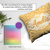 Custom Name Butter Popcorn Pieces on Warm Yellow Background Food Square Filled Cushion Throw Pillow Sofa Bed Home Decor Zip Washable UK Made