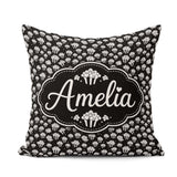 Custom Name Minimal Monochrome Popcorn Buckets on Black Seamless Square Filled Cushion Throw Pillow Sofa Bed Home Decor Zip Washable UK Made