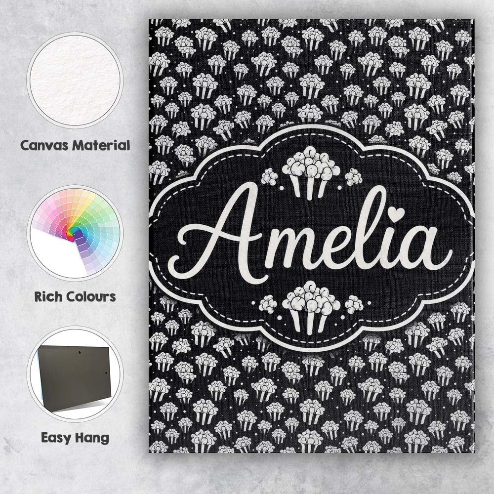 Personalised Name Minimal Monochrome Custom Premium Decorative Design Modern Room Accent Canvas Wall Art Print Decor Picture Ready to Hang