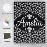 Personalised Name Minimal Monochrome Custom Premium Decorative Design Modern Room Accent Canvas Wall Art Print Decor Picture Ready to Hang