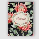Personalised Name Elegant Protea Flowers Custom  Interior Decorative Contemporary Canvas Wall Art Print Decor Picture Ready to Hang