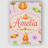 Personalised Name Cute Watercolor Pumpkins Custom  Unique Gift Idea Elegant Feature Canvas Wall Art Print Decor Picture Ready to Hang