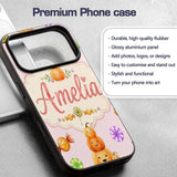 Cute Watercolor Pumpkins and Candy Sweets on Custom Name Protective Phone Case Mobile Cover Durable Everyday Smartphone Shock Resistant