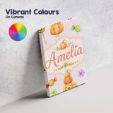 Personalised Name Cute Watercolor Pumpkins Custom  Unique Gift Idea Elegant Feature Canvas Wall Art Print Decor Picture Ready to Hang