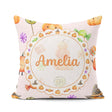 Custom Name Cute Watercolor Pumpkins and Candy Sweets on Neutral Square Filled Cushion Throw Pillow Sofa Bed Home Decor Zip Washable UK Made