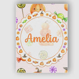 Personalised Name Cute Watercolor Pumpkins Custom  Unique Gift Idea Elegant Feature Canvas Wall Art Print Decor Picture Ready to Hang