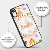 Cute Watercolor Pumpkins and Candy Sweets on Custom Name Protective Phone Case Mobile Cover Durable Everyday Smartphone Shock Resistant
