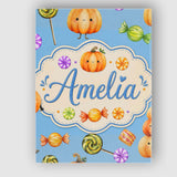 Personalised Name Cute Watercolor Pumpkins Custom  Unique Gift Idea Elegant Feature Canvas Wall Art Print Decor Picture Ready to Hang