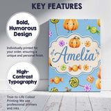 Personalised Name Cute Watercolor Pumpkins Custom  Unique Gift Idea Elegant Feature Canvas Wall Art Print Decor Picture Ready to Hang