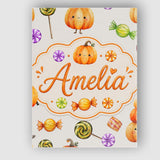 Personalised Name Cute Watercolor Pumpkins Custom  Unique Gift Idea Elegant Feature Canvas Wall Art Print Decor Picture Ready to Hang
