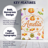 Personalised Name Cute Watercolor Pumpkins Custom  Unique Gift Idea Elegant Feature Canvas Wall Art Print Decor Picture Ready to Hang