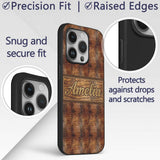 Glossy Tan Crocodile Texture Decorative Design Custom Name Protective Phone Case Mobile Cover Durable Everyday Smartphone Shock Resistant