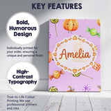 Personalised Name Cute Watercolor Pumpkins Custom  Unique Gift Idea Elegant Feature Canvas Wall Art Print Decor Picture Ready to Hang