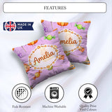 Custom Name Watercolor and Candy Sweets on Sage Green Background Square Filled Cushion Throw Pillow Sofa Bed Home Decor Zip Washable UK Made