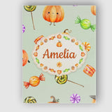 Personalised Name Cute Watercolor Pumpkins Custom  Unique Gift Idea Elegant Feature Canvas Wall Art Print Decor Picture Ready to Hang
