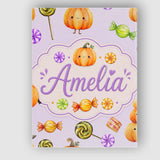 Personalised Name Cute Watercolor Pumpkins Custom  Unique Gift Idea Elegant Feature Canvas Wall Art Print Decor Picture Ready to Hang