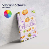 Personalised Name Cute Watercolor Pumpkins Custom  Unique Gift Idea Elegant Feature Canvas Wall Art Print Decor Picture Ready to Hang