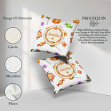 Custom Name Watercolor and Candy Sweets on Mint Green Background Square Filled Cushion Throw Pillow Sofa Bed Home Decor Zip Washable UK Made
