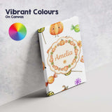 Personalised Name Cute Watercolor Pumpkins Custom  Unique Gift Idea Elegant Feature Canvas Wall Art Print Decor Picture Ready to Hang