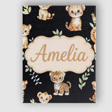 Personalised Name Adorable Baby Jungle Custom  Modern Room Accent Elegant Feature Canvas Wall Art Print Decor Picture Ready to Hang