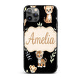Adorable Baby Jungle Animals with Leaves on Black Custom Name Protective Phone Case Mobile Cover Durable Everyday Smartphone Shock Resistant