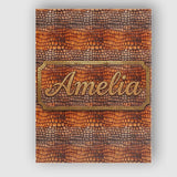 Personalised Name Dark Olive Crocodile Texture Pattern Reptile Skin Custom Canvas Wall Art Print Decor Picture Ready to Hang