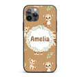Cute Baby Jungle Animals with Leaves on Warm Tan Custom Name Protective Phone Case Mobile Cover Durable Everyday Smartphone Shock Resistant