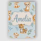 Personalised Name Cute Baby Jungle Animals Custom  Unique Gift Idea Elegant Feature Canvas Wall Art Print Decor Picture Ready to Hang