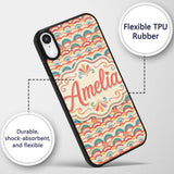 Scallop Rainbow Arches Seamless Pattern Beautiful Custom Name Protective Phone Case Mobile Cover Durable Everyday Smartphone Shock Resistant