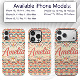 Scallop Rainbow Arches Seamless Pattern Beautiful Custom Name Protective Phone Case Mobile Cover Durable Everyday Smartphone Shock Resistant