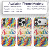 Horizontal Rainbow Ripple Wave Lines Seamless Custom Name Protective Phone Case Mobile Cover Durable Everyday Smartphone Shock Resistant