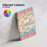 Personalised Name Geometric Rainbow Curved Custom  Unique Gift Idea Elegant Feature Canvas Wall Art Print Decor Picture Ready to Hang