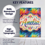 Personalised Name Vivid Rainbow Fluid Custom  Unique Gift Idea Modern Room Accent Canvas Wall Art Print Decor Picture Ready to Hang