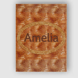Personalised Name Glossy Tan Crocodile Texture Pattern Premium Custom Modern Room Accent Canvas Wall Art Print Decor Picture Ready to Hang