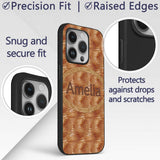 Glossy Tan Crocodile Texture Pattern Premium Custom Name Protective Phone Case Mobile Cover Durable Everyday Smartphone Shock Resistant
