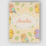 Personalised Name Cute Tropical Parrot Cartoon Animal Pattern Custom Contemporary Display Canvas Wall Art Print Decor Picture Ready to Hang
