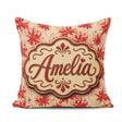 Custom Name Grunge Red Floral Splash Abstract Seamless Pattern Square Filled Cushion Throw Pillow Sofa Bed Home Decor Zip Washable UK Made